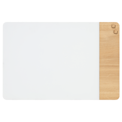 60 x 80 cm. Mat glas hvid/Egefiner Magnetisk tavle