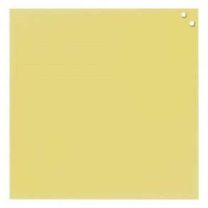 45 x 45 cm. Gelbe magnetische Glastafel