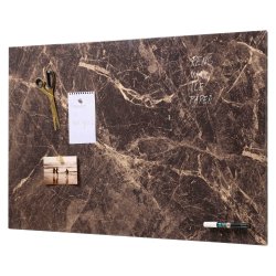 Magnetische Stahltafel 90 x 60 cm. Brauner Marmor