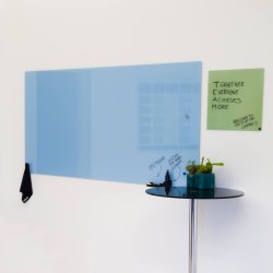 200 x 100 cm. Lysebl Magnetisk Glastavle