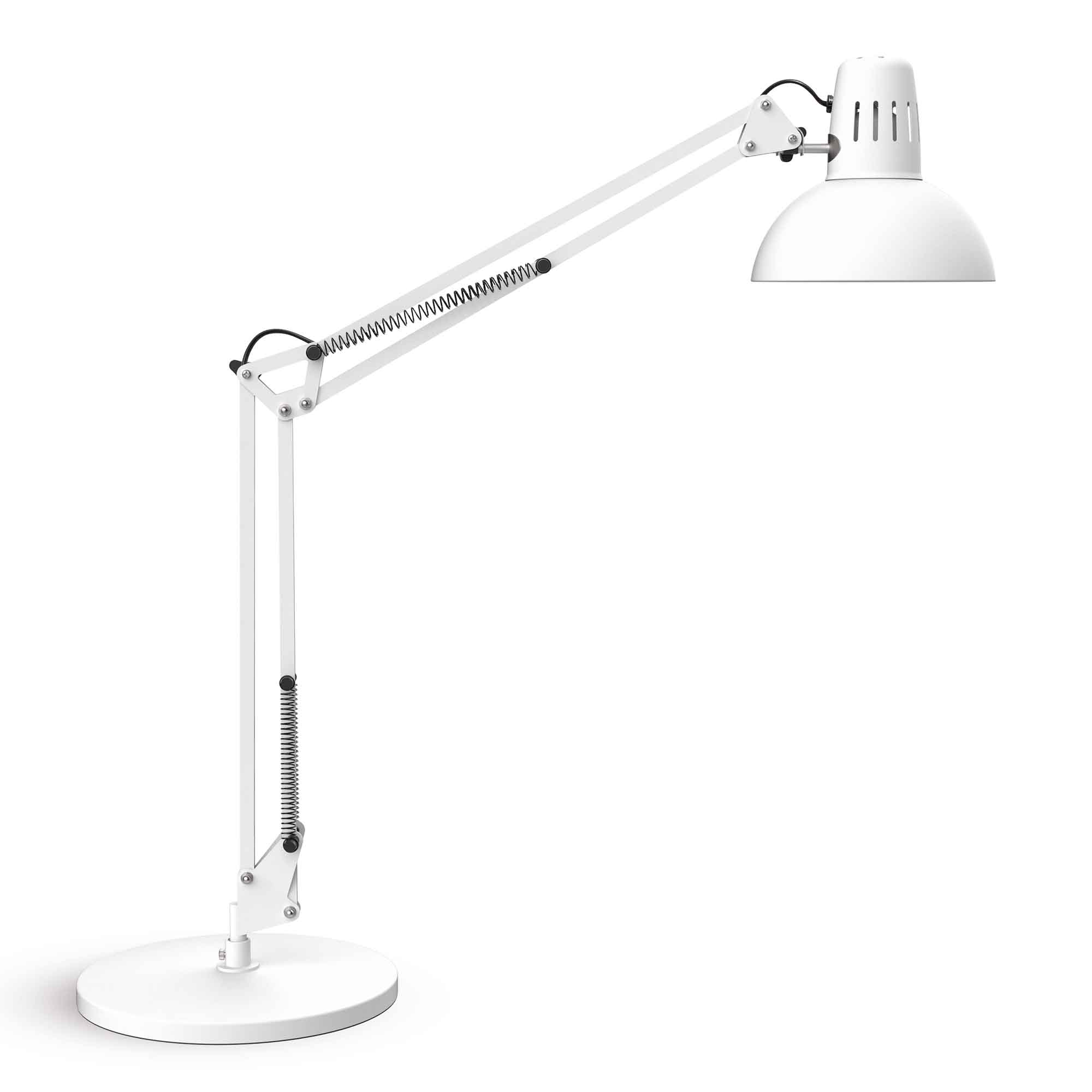 LED skrivebordslampe med fod, hvid, MAULstudy