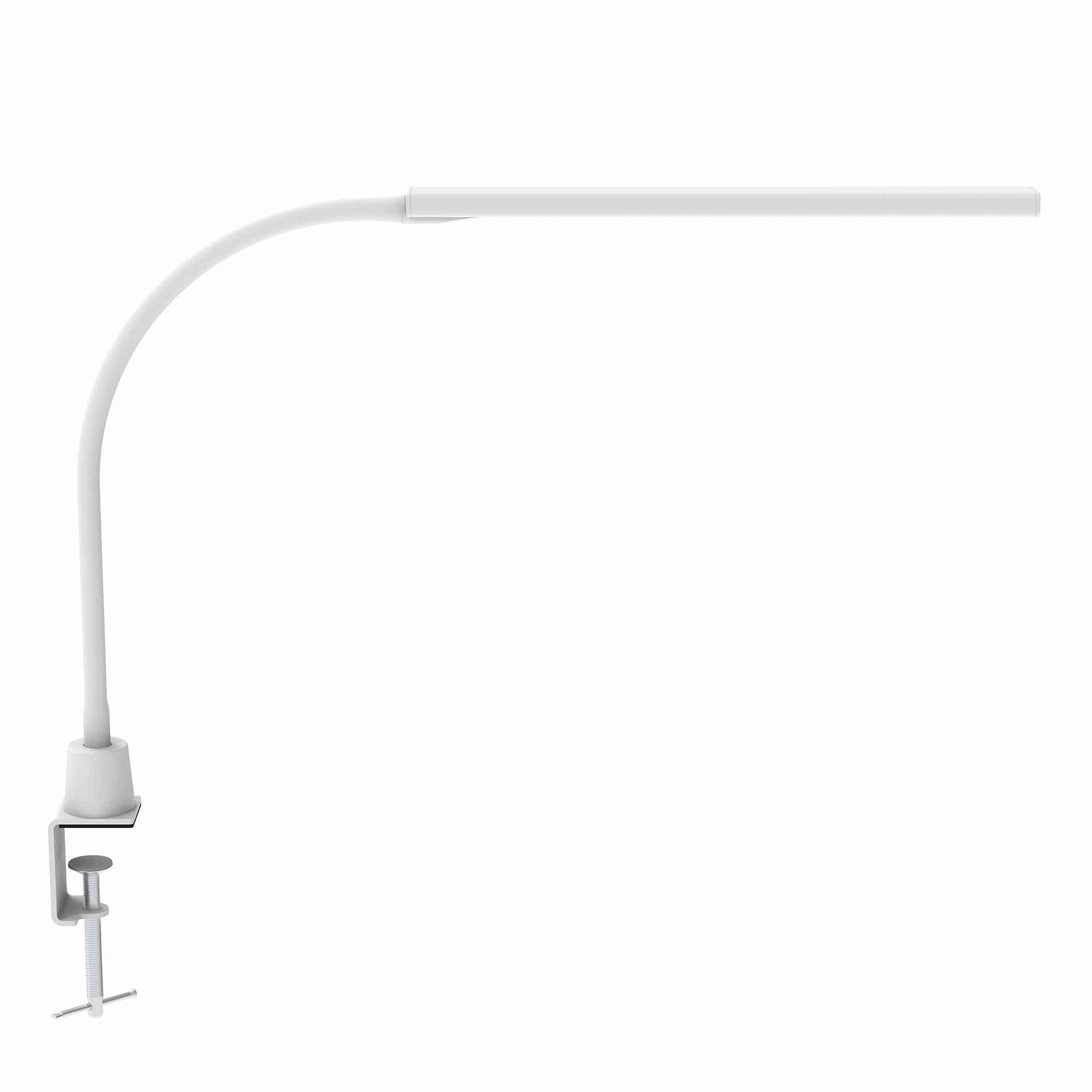 LED skrivebordslampe med bordklemme, hvid, MAULpirro