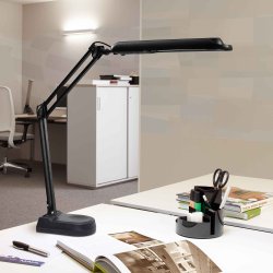 LED desk lamp with base, black, MAULatlantic