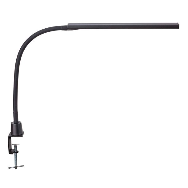 LED desk lamp with table clamp, black, MAULpirro
