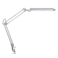 LED desk lamp with table clamp, silver, MAULatlantic