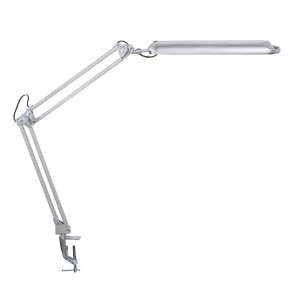 LED desk lamp with table clamp, silver, MAULatlantic