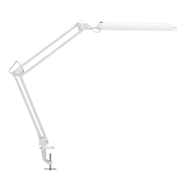 LED desk lamp with table clamp, white, MAULatlantic