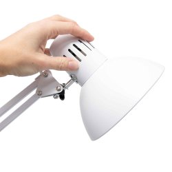 LED desk lamp with table clamp, white, MAULstudy