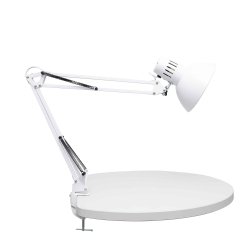 LED desk lamp with table clamp, white, MAULstudy