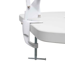 LED desk lamp with table clamp, white, MAULstudy