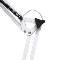 LED desk lamp with table clamp, white, MAULstudy