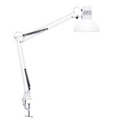 LED desk lamp with table clamp, white, MAULstudy
