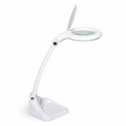 LED magnifying lamp with light, white, MAULiris