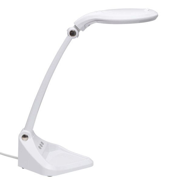 LED magnifying lamp with light, white, MAULiris