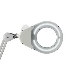 LED magnifying lamp with table clamp, white, MAULviso