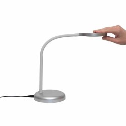 LED table lamp with flexible arm, silver, MAULjoy