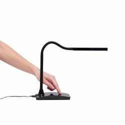 LED touch table lamp, black, MAULpearly