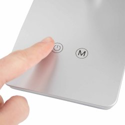 LED touch table lamp, silver, MAULpearly
