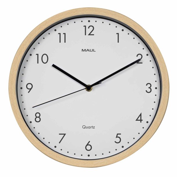 Wall clock, light wood look MAULgrain �30 cm