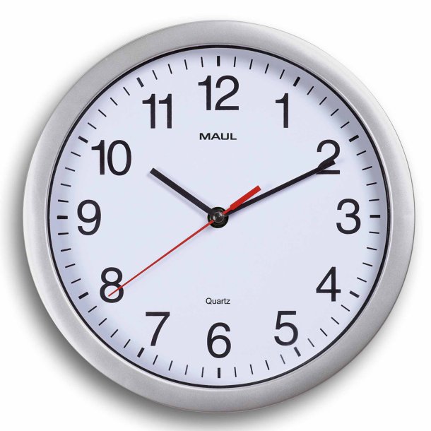 Wall clock, silver MAULrun �25.2 cm