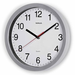 Wall clock, silver MAULrun �25.2 cm