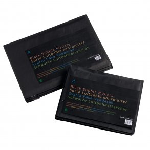 Svart bubbelkuvert 250 x 350 mm., 4 st.