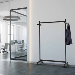 Garderobestativ p� hjul, MAULsamba, sort