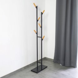 Garderobenst�nder, MAULrima, schwarz/Bambus