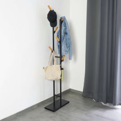 Garderobenst�nder, MAULrima, schwarz/Bambus