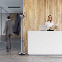 Garderobenst�nder mit Schirmhalter, MAULcaligo, Silber