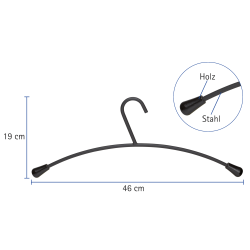 Black metal hangers, 5 pcs.