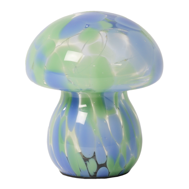 Mushroom lampe i glas, grn/bl