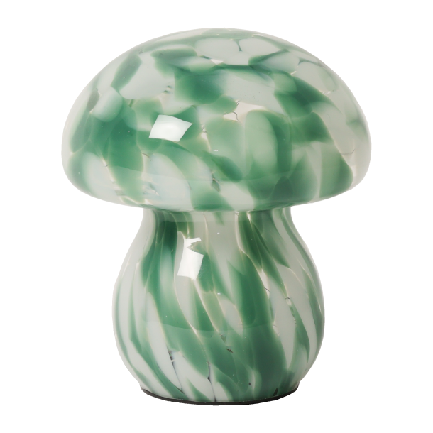 Mushroom lampe i glas, hvid/grn
