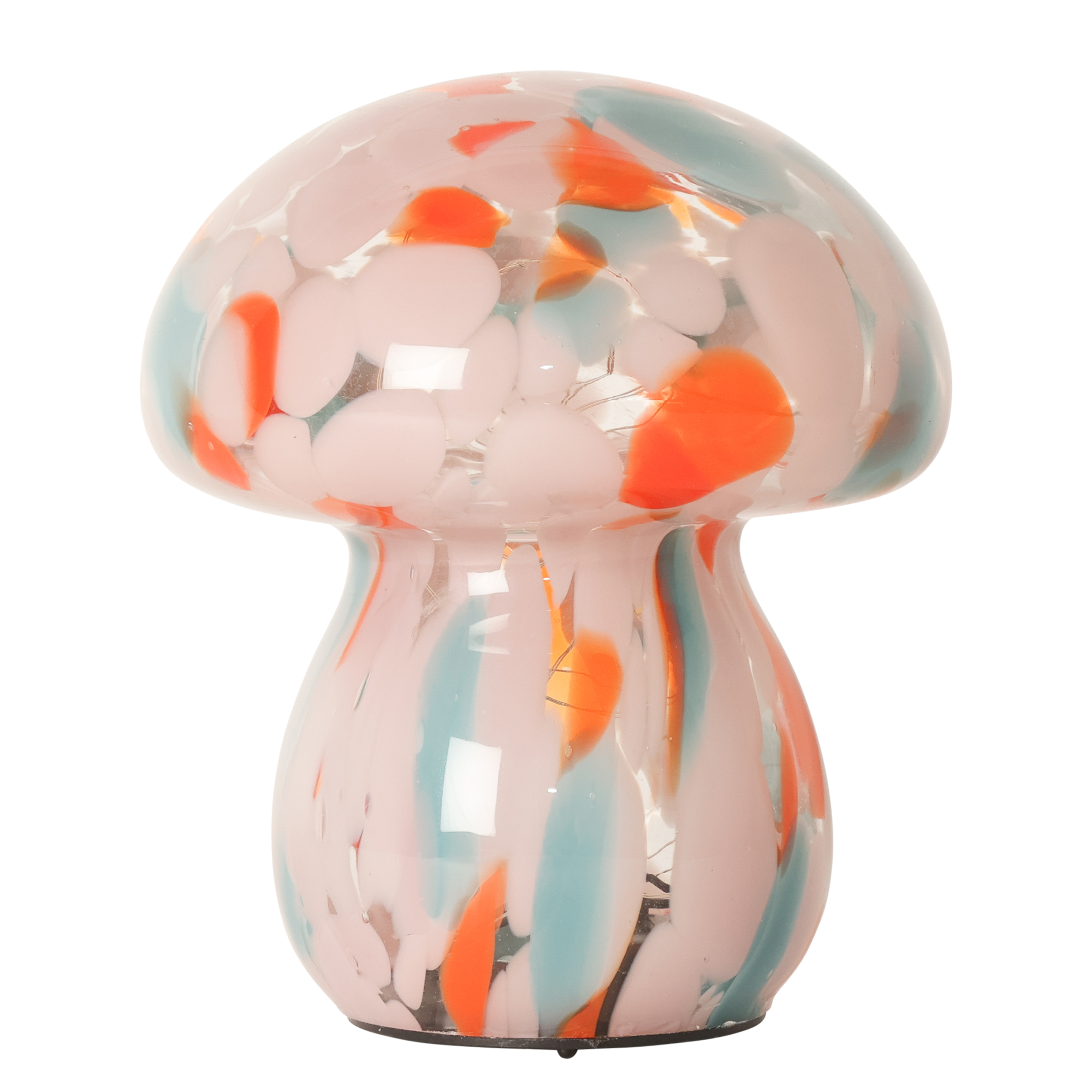 Billede af Mushroom lampe i glas, rosa/orange/lys blå