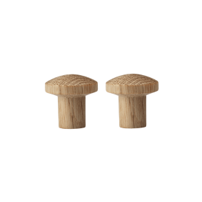 Holzknauf / Haken 2er-Pack, 2,5 cm, Eiche