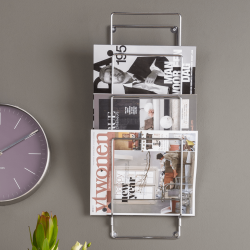 Væghængt Magasinholder, Krom metal