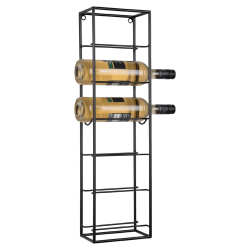 Wandmontiertes Weinregal, 6 Flaschen, Schwarzes Metall