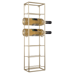 Wandmontiertes Weinregal, 6 Flaschen, Gold-Look Metall