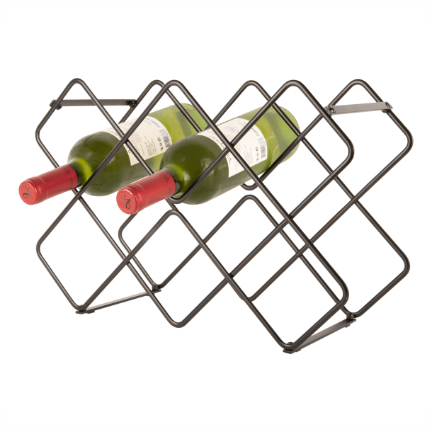 Wine rack 6 bottles Black metal