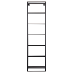 Wandmontiertes Weinregal, 6 Flaschen, Schwarzes Metall