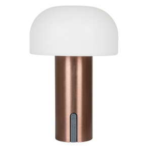 LED wireless table lamp, white/copper, outdoor