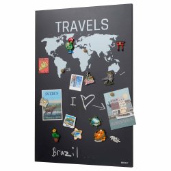 Magnetische Stahl-Kreidetafel 90 x 60 cm. Travels