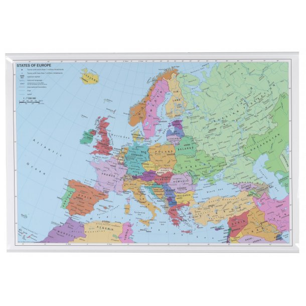 97 x 67 cm. Europa kort 