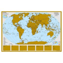 97 x 67 cm. Scratch World map 