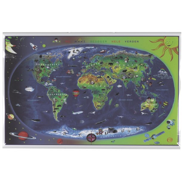 92 x 59 cm. Children's World map