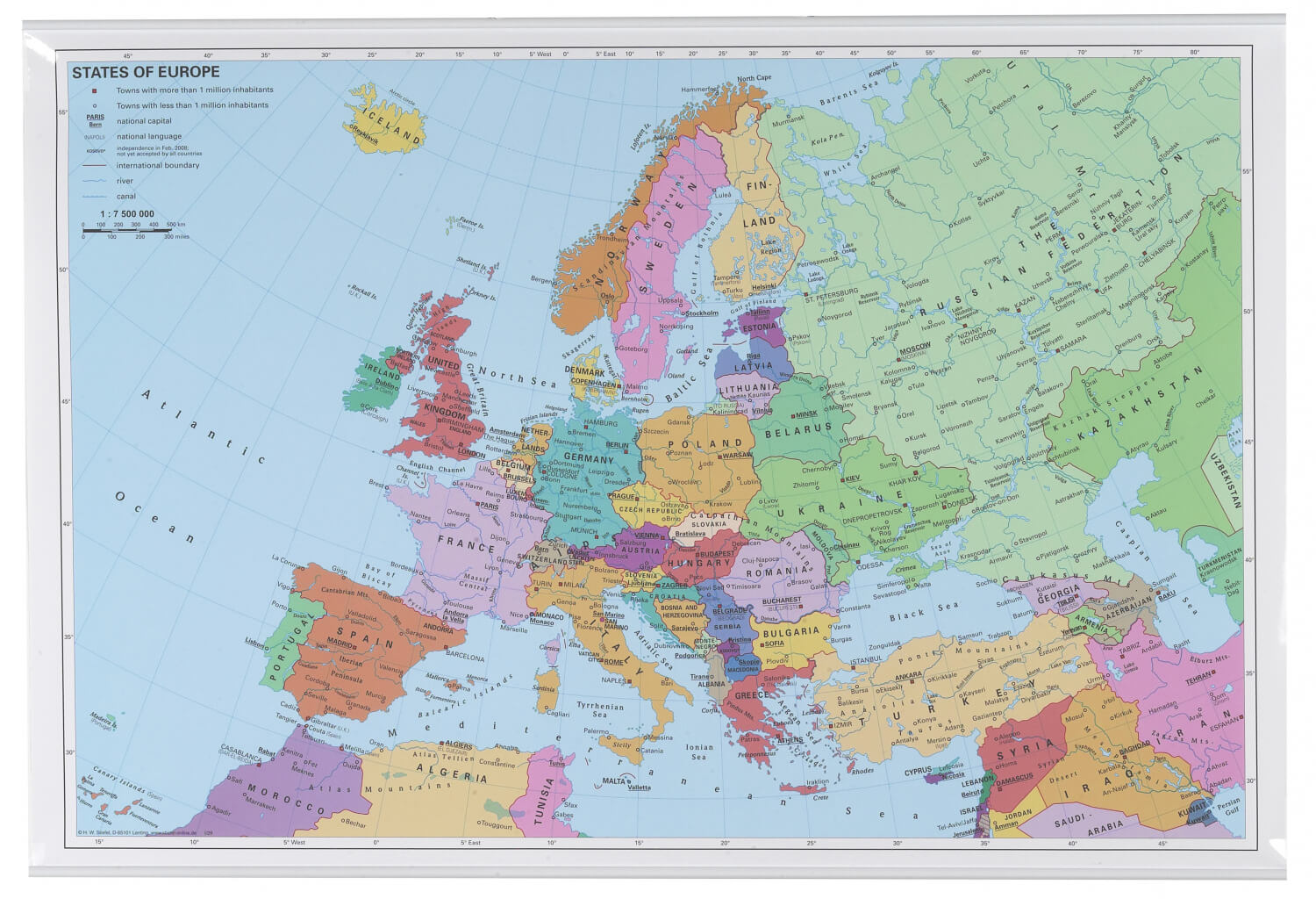 Billede af 97 x 67 cm. Europa kort
