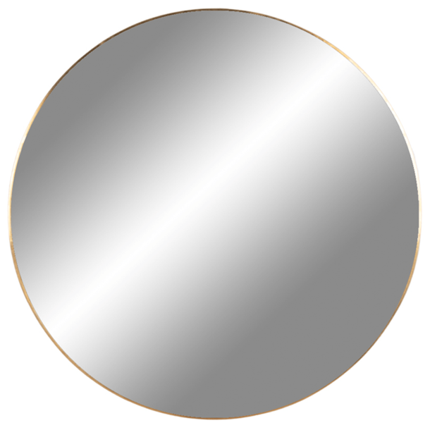 Cirkel spejl med messing ramme,  80 cm.