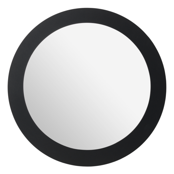 Cirkel 50 cm. magnetisk spejl med sort kant