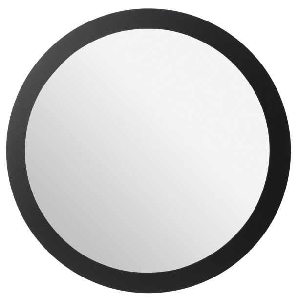 Cirkel 70 cm. magnetisk spejl med sort kant