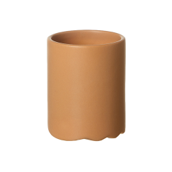 Zahnbrstenbecher aus brauner Keramik